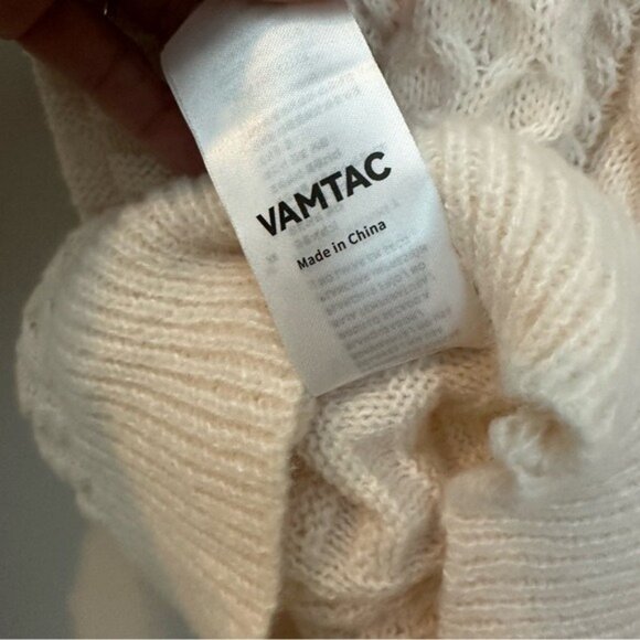 Vamtac Oversized Cable Knit Sweaters Long Sleeve Knitted Casual Pullover Large - Picture 10 of 12